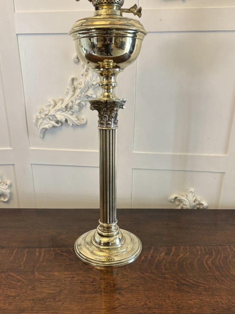 Antique Victorian Quality Brass Oil Lamp